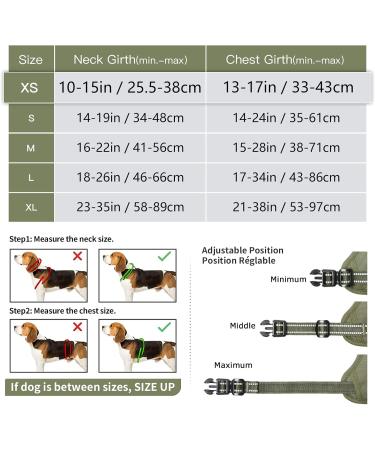 Buy Heele Adjustable Dog Harness & Crockery for Puppies | Breathable Reflective Designs in Army Green - Perfect for Small & Medium Dogs - International Shipping Available - Buy Online on GoSupps.com