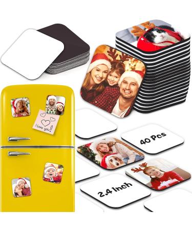 Sublimation Magnet Blanks - 40 PCS Personalized Bulk Set with 20 Larger Square Blanks and 20 Fridge Magnets - Ideal for Custom DIY Crafts and Home Decor (6 x 6 cm) - Buy Online on GoSupps.com