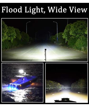 Shangyuan Pontoon Boat Docking Light Set - Marine LED Lights for Kayak, Bass, Jon Fishing Boat - 2pcs 18w 6Led White Lights - Buy Online on GoSupps.com