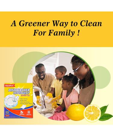 100-Loads Eco-Friendly Dishwasher Detergent Sheets - Lemon Scent | Biodegradable Plastic-Free 100Count for Dishwashing & Hand Washing - Buy Online on GoSupps.com
