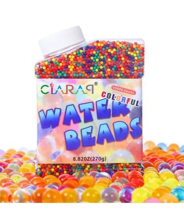 Water Beads (50000 pcs) Rainbow Mix Jelly Water Gel Beads Growing Balls for Kid Tactile Sensory Toys, Home Decoration, Plants Vase Filler.