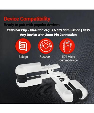 Ear Clip Electrode Double-Sided Rubber Head Comfortable Compatible for Tens Unit & CES Stimulation White + Black 4 Pieces - Buy Online on GoSupps.com