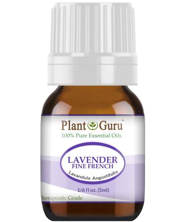 Lavender Essential Oil 5 ml. (Fine French) 100% Pure Natural Undiluted Therapeutic Grade for Skin Body and Hair Growth Aromatherapy Diffuser Great for Relaxation and Calming.
