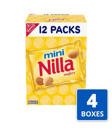 Nilla Wafers Mini Cookies - 48 Oz Total Vanilla, 4 Boxes of 12 Snack Packs - 12 Count each, Pack of 4 - Buy Online on GoSupps.com