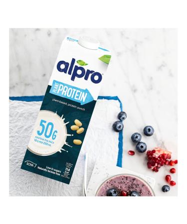 Alpro Protein Drink Natural UHT 8x1L | 100% Plant-Based Lactose-Free Low Sugar High Protein - Buy Online Worldwide - Buy Online on GoSupps.com