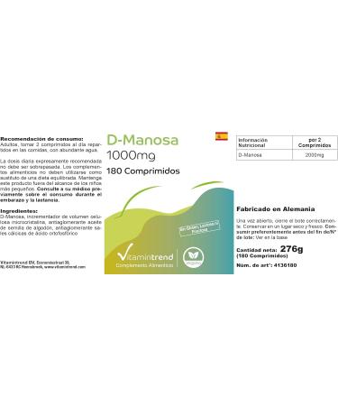 D-Mannose 1000mg - 180 Tablets - vegan - high dosage | Vitamintrend  - Buy Online on GoSupps.com