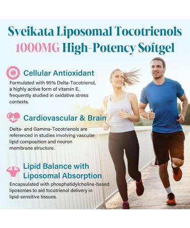 Liposomal Tocotrienols 1000mg High Absorption Vitamin E Tocotrienols Supplement with 95% Delta & 5% Gamma 60 Softgels 60 Count (Pack of 1) - Buy Online on GoSupps.com