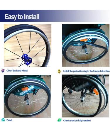 24in Silicone Wheelchair Push Rim Covers 1 Pair on-Slip Wear-Resistant Hand Push Cover Easy Installation/Easy Cleaning for Reduce Hand Wrist Forearm Sprains Purple - Buy Online on GoSupps.com