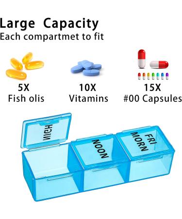 ALTcompluser Pill Box Organisers Transparent 7 Day 3 Time a Day Pill Storage Case Portable Weekly Pill Dispenser with 21 Compartments for Medication and Supplements - Buy Online on GoSupps.com