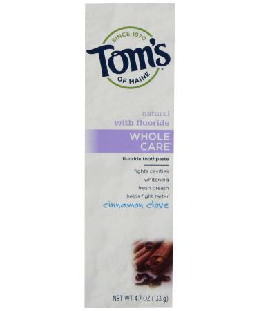 Tom's of Maine Whole Care Toothpaste Cinnamon Clove 4.7 Ounce