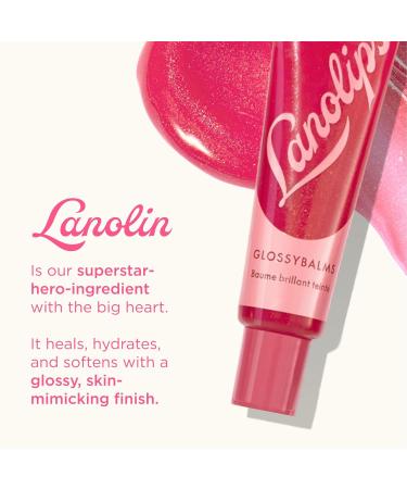 Lanolips Glossybalm - Ultra Hydrating Tinted Lip Gloss for Dry, Chapped, Cracked Skin - Flavored Natural Lanolin Lip Balm with Lanolin Oil, Vitamin E & Mica - Candy (12.5g/0.44oz) - Buy Online on GoSupps.com