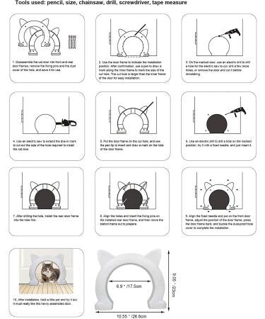 ikuso Indoor Cat Door - White Large Interior Pet Door for Kitties and Kittens - Buy Online on GoSupps.com