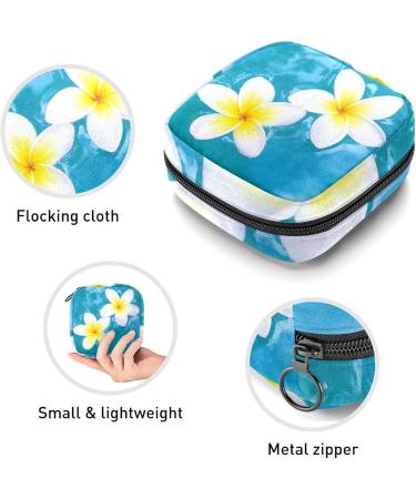 Plumeria Flowers Sanitary Napkin Storage Bag - Portable Period Pouch for Women and Teen Girls - Multi-colored - 1Pc - Buy Online on GoSupps.com