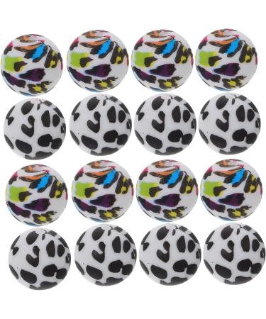 EXCEART 100 Pcs Leopard Print Silicone Bead Set for Pacifier Chain - Baby Safe - 1.5X1.5X1.5CM - Buy Online on GoSupps.com