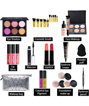 MKNZOME Professional Makeup Set - 28-pc Cosmetic Starter Kit with Travel Bag | Ideal Birthday or Xmas Gift for Teens & Adults - Buy Online on GoSupps.com