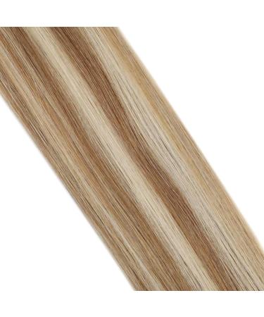 Moresoo Blonde Tape in Human Hair Extensions - Medium Brown with Platinum Blonde Remy Tape ins - 24 Inch 20 Pieces/50g #P6/60 - Buy Online on GoSupps.com