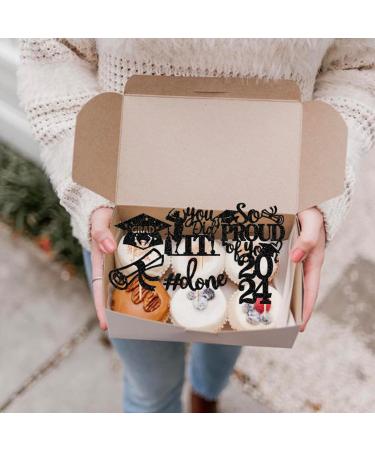 Pack of 24 Graduation Cake Decorations Graduation Cupcake Toppers Graduation Cake Decorations Cake Toppers for Graduation Parties Graduation Proms Black - Buy Online on GoSupps.com