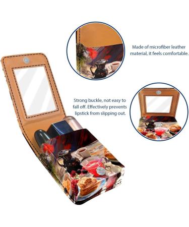 Travel Lipstick Organizer Case | Portable Makeup Bag with Mirror | Ideal for International Shipping - Breakfast Food H078i2pyzg - Buy Online on GoSupps.com
