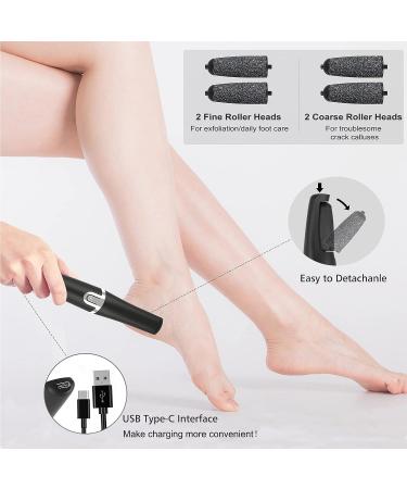 Electric Callus Remover for Feet - 17 in 1 Rechargeable Pedicure Tool Set with Waterproof Foot Scrubber - Dead Skin Remover with 4 Roller Heads - Professional Foot File for Smooth Feet - 2 Speed Black - Buy Online on GoSupps.com