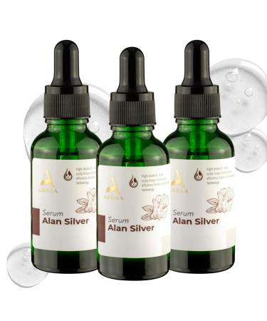 ABERA Alan Silver Serum Botanical Hydrating Serum for Dry & Sensitive Skin & Herbal Extracts Daily Moisturizer for Face Body & Scalp Fast Absorbing Lightweight 3 boxes