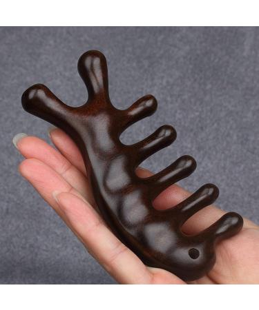 Wooden Ridge Scalp Massage Comb - Multi-Purpose Sandalwood Wide Tooth Hair Massager for Men & Women - Ideal Gua Sha Tool for Head Care - Buy Online on GoSupps.com