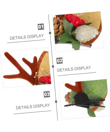 Beaupretty 2 Pairs Christmas Hair Clips Christmas Bag Filler Christmas Headband Xmas Kids Hair Accessories Billed Hair Clips Christmas Hair Decorations Girl Child Bobby Iron - Buy Online on GoSupps.com