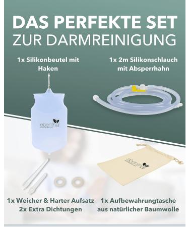 Ebenthal Vital Intestinal Inlet - BPA-Free Colon Cleansing Set with Silicone Bag & 2m Hose | 2-Liter Intimate Shower & Intestinal Flushing - Buy Online on GoSupps.com