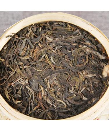 HQZM Yunnan Traditional Puer Raw Tea Jingmai Mountain Ancient Tree Tea 500g Tea Column in Bamboo Basket - Buy Online on GoSupps.com