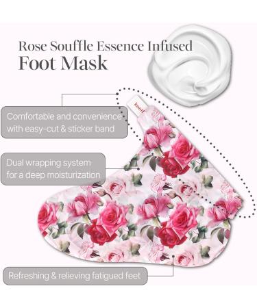 PETITFEE Rose Petal Satin Foot Mask (5 Pairs) - Nourishing Rose Scented Foot Repair Masks with Peptide Collagen Shea Butter & Urea for Silky Smooth Feet - Intensive Foot Treatment - Buy Online on GoSupps.com