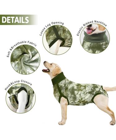 Buy Lianzimau Dogebody - Post-Op Recovery Suit for Male Dogs | Wound Protection Comfortable Fit Tie-Dye Green | International Shipping Available - Buy Online on GoSupps.com