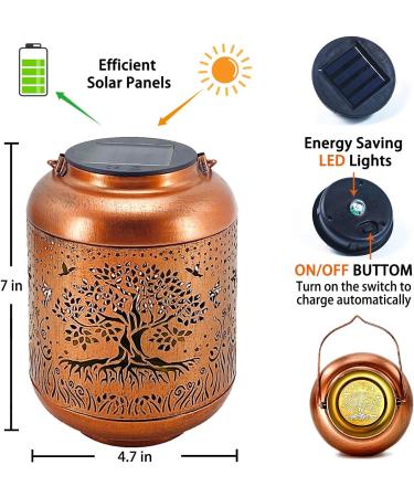 Hummingbird Solar Lanterns Outdoor Waterproof Hanging Solar Lights Hummingbird Gifts for Women Men Metal Bird Decorative LED Lanterns for Yard Patio Lawn Tabletop Pathway Landscape G 2 Pack Tree of Life Hummingbird - Buy Online on GoSupps.com