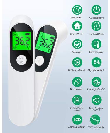 AFAC Infrared Digital Forehead Thermometer - No Touch, Instant Accurate Reading, 3 Color LCD Backlight - For Baby, Kids & Children - High Temp Alarm - Buy Online on GoSupps.com