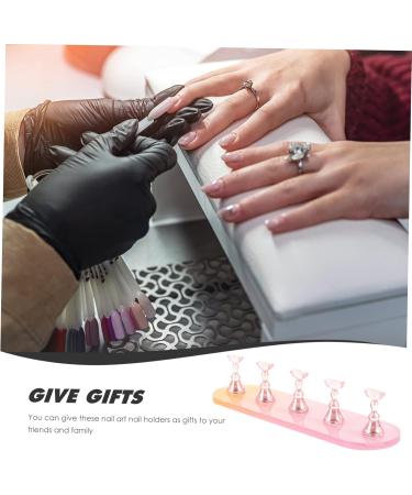 Mikinona 1 Set Nail Practice Holder Decorative Nail Display Nail Holders for Nail Painting Nail Stand Acrylic Trays for Display Press on Nails Rack Nail Decor Plastic Suite Gold and Silver - Buy Online on GoSupps.com