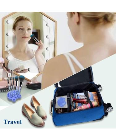 Buy Makeup Brush Cleaning Mat & Drying Stand - Clean Brushes Instantly | Perfect Valentine's Day Gift (Blue - Buy Online on GoSupps.com
