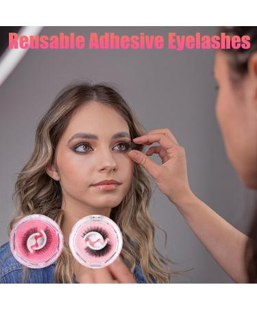4Pairs Self Adhesive Eyelashes Reusable Adhesive Eyelashes Pre Glued Eyelashes Self Adhesive Lashes Self Adhesive Eyelashes Reusable Self Adhesive Lashes Reusable Eyelash Glue Stick on Eyelashes - Buy Online on GoSupps.com