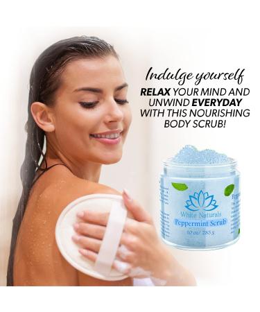 Pure Peppermint Scrub - Organic Moisturizing & Exfoliating Face & Body Scrub | Vegan Cruelty-Free Fights Stretch Marks & Wrinkles - Buy Online on GoSupps.com