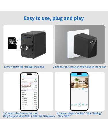 1080P HD Hidden Camera Charger | Wireless Spy Cam with Motion Detection for Home Security, Office, Baby & Pets | Mini USB Hidden Nanny Cam for Elderly Parents - Buy Online on GoSupps.com