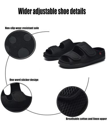 ALASON Diabetic Shoes - Women's/Men's Edema Sneakers, Adjustable, Lightweight Walking Shoes - Black - Size 6 Wide - Buy Online on GoSupps.com