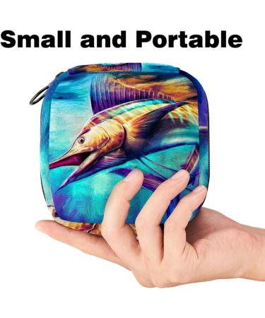 Sanitary Napkin Storage Bag - Sailfish Design | Portable Menstrual Cup & Women's Tapes | Ideal for First Period & Female Menstruation - Buy Online on GoSupps.com