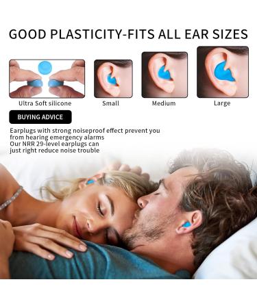 24 Pcs Silicone Ear Plugs - Soft Noise Cancelling Earplugs for Sleeping Travel Swimming Concerts & More - Blue/Clear - Buy Online on GoSupps.com