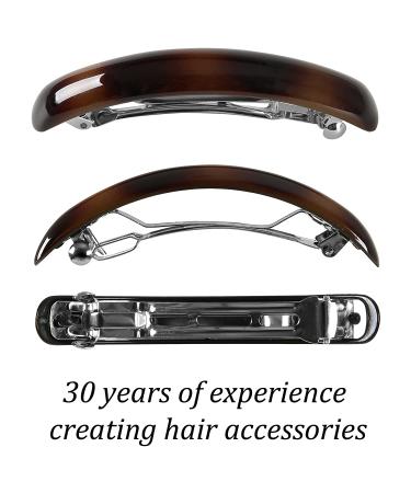 Aurora Pin Stylish Tortoise Shell Hair Clip Set - Strong Korea Made Autoclasp Barrettes for Updo, Bun, Ponytail - 3 Pieces, 3 Colors - Ideal for Thick Medium Volume Hair - Buy Online on GoSupps.com