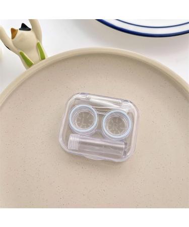 Transparent Cute Blue Contact Lens Container with Twist-Free Lid - Simple Visibility & Loop Design - Buy Online on GoSupps.com