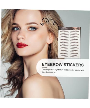 VINTORKY Fake Eyebrow Stickers 9 Sheets Waterproof Eyebrow Stickers Authentic Eyebrows Stickers Eyebrow Tool 3 Proof 21x14.7cm Brown - Buy Online on GoSupps.com