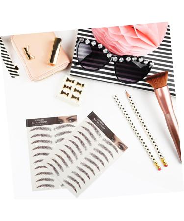 Baluue 9 Sheets Eyebrow Transfer Stickers 6d Eyebrows Stickers Eyebrow Grooming Sticker 21x14.7cm Brown - Buy Online on GoSupps.com