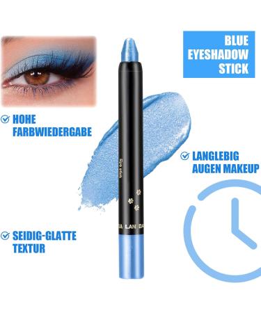  EONFAVE Blue glitter eyeshadow pencil waterproof and long-lasting pearly cream pencil highly pigmented eyeliner for crease-free eyes metallic makeup pencil - Buy Online on GoSupps.com