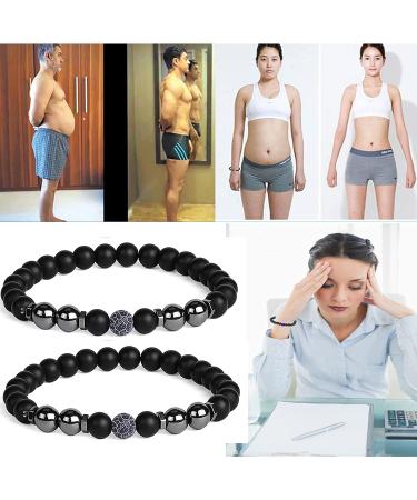 2Pcs Anti-Swelling Black Obsidian Anklet - Lymphatic Drainage Magnetic Therapy Bracelet - Buy Online on GoSupps.com