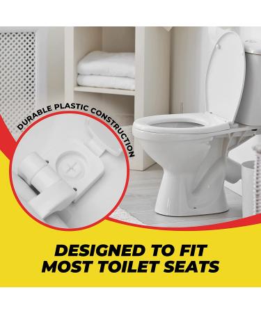 White Plastic Toilet Seat Hinge Replacement with Bolts Screw and Nuts - Buy Online on GoSupps.com