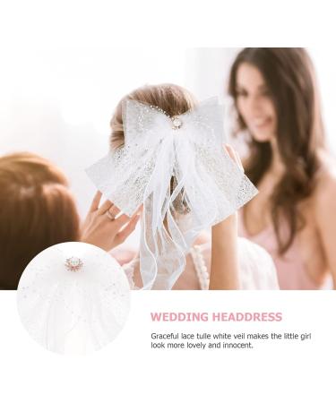 Bridal Headwear Bridal Wedding Veil 1920s Accessories for Women Bridal Bow Veil Flapper Headband Wedding Bridal Veil Flapper Accessories Pearl Bow Veil Dress Lace Grace Miss - Buy Online on GoSupps.com