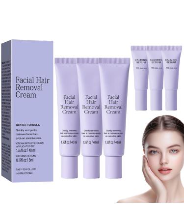 blmcoos Medicpure Facial Hair Removal with Soothing Serum Depilatory Cream for Sensitive Skin Upper Lip and Chin Hair Removal for Women Gentle Face and Body Hair Removal Cream Painless Effective (3)