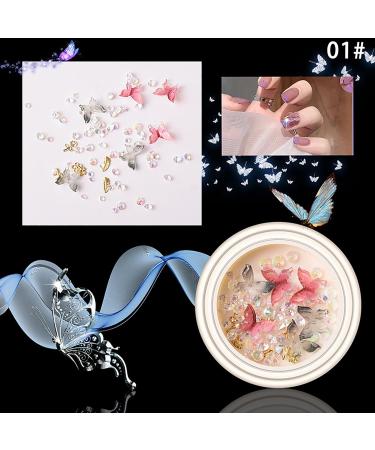 Sanwood 3D Butterfly Nail Decor | Shining Nail Gems for DIY Craft & Makeup | Colorful Nail Art Ornaments - Buy Online on GoSupps.com